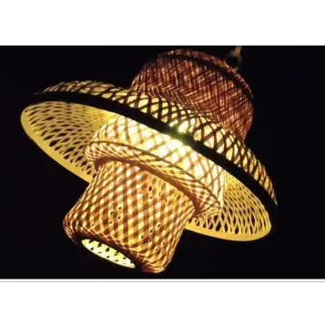 Penutup lampu berbentuk gantung bambu buatan tangan Jamur lampu dekorasi Natal alami dan rumah pencahayaan natural Tarif terbaik OEM tersedia