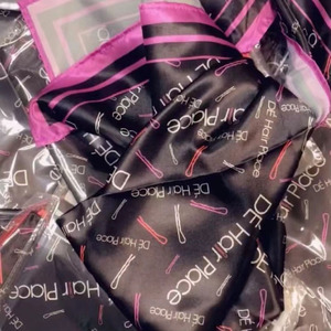 Custom Logo Luxury Woman Big <b>Scarves</b> Printed Personalized Square 100% Satin <b>Silk</b> <b>Scarf</b> for <b>Hair</b> Wig - Product Image 5