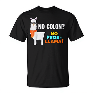 T-shirt pour survivants de la chirurgie de retrait du côlon No Prob Llama - Product Image 2