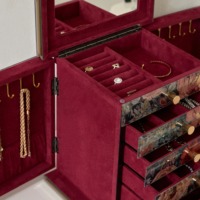 Boîte à bijoux élégante de conception florale de princesse avec le morceau de stockage décoratif de tiroir ajoutent le luxe et le charme à la vanité ou à la coiffeuse