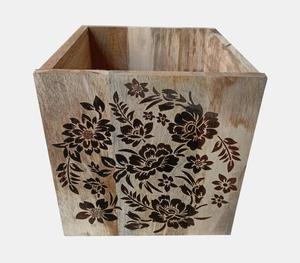 Low MOQ Custom CNC Engraved Mango <b>Wood</b> Leaf Motifs <b>Planter</b> Premium Home Decor Wholesaler Manufacturer - Product Image 6
