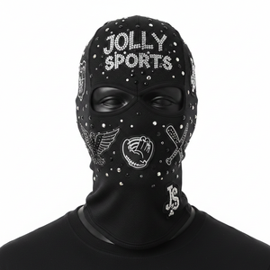 Men <b>Balaclava</b> Luxury Polyester Spandex 220 GSM Elastic Soft Fabric <b>Black</b> Crystal Heat Transfer Logo <b>Balaclava</b> for Men - Product Image 6