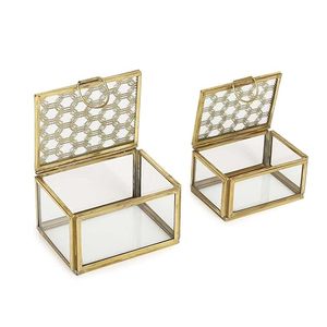 Organizador de Joyas de Vidrio Premium con Marco de Latón Dorado para una Decoración Elegante del Hogar - Product Image 2