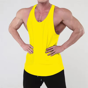 Venta al por mayor de hombres de algodón gimnasio camiseta sin mangas ligero transpirable Fitness camisa OEM personalizado Logo entrenamiento ropa deportiva - Product Image 6