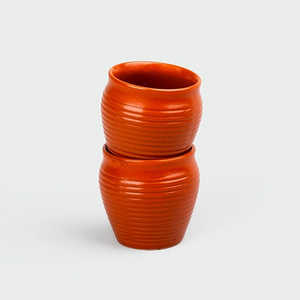 Rustic Hand-made Brown <b>Ceramic</b> Kulhads Chai/Tea <b>Cups</b> with Ribbed Pattern Indian Origin for Parties-Durable Versatile Reusable - Product Image 3