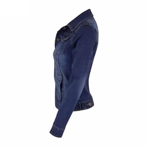 Chaqueta vaquera con acento de piel desgastada para mujer de moda 2025 equipada con decoraciones de encaje de cristal para todas las estaciones-Relleno de algodón - Product Image 3