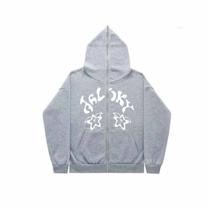 Sweat à capuche zippé pour homme en coton mélangé lourd, personnalisable, avec impression personnalisée, couleur unie - Product Image 5