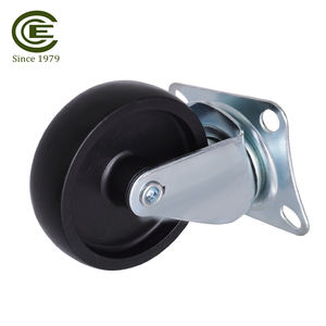 Rueda Giratoria de 3 Pulgadas con Placa Giratoria, PP Negro, con Rodamientos de Bolas Dobles para Muebles y Equipos - Product Image 5