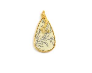 Collier de pierres précieuses multicolores naturelles faites à la main avec pendentif en perles de diamant en fil plaqué or forme ovale bijoux de fête - Product Image 6