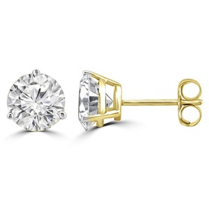 2 Carat Total Weight Diamond Earrings. 14K Solid Gold Lab Grown Diamond Studs. VS DEF Color. Diamond Earrings, Diamond Studs. - Product Image 3