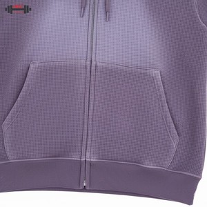 Zip Heavyweight Acid Wash Pullover Hoodie French Terry Waffle Winter Personalizable High Quality 300gsm Cotton Fleece Hoodie - Product Image 5