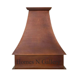 Hotte d'évacuation murale en cuivre massif, style ferme antique, sur mesure, pour foyer et cheminée, conçue pour villa de luxe - Product Image 4
