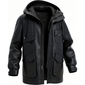 Veste de moto en cuir d'agneau noir style routier audacieux avec une finition supérieure - Product Image 6