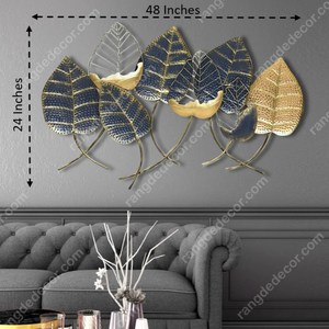 Ak-Lámina de 8 hojas de Betel en relieve, arte de pared decorativo de Metal multicolor para el hogar - Product Image 2