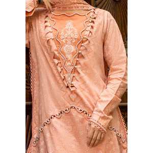 Ensemble de costume 3 pièces non cousu pour femme avec dupatta en soie brûlée imprimée laquée or SP-52046 - Product Image 4