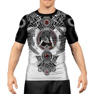 Short Sleeve Breathable Quick Dry BJJ <b>Rashguard</b> | Custom Logo Printing | MMA Training Wear - Product Image 6