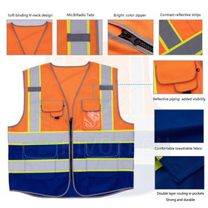 Ropa de Trabajo para Exteriores, Nuevo Diseño, Chaleco de Seguridad de Alta Visibilidad, Transpirable, de Poliéster, Alta Calidad, MOQ Bajo - Product Image 2