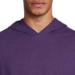 Camiseta con Capucha para Hombre, Corte Regular, Color Morado Sólido, Algodón, Informal, para Verano - Product Image 6