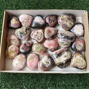 Concha de Caracol Rosa Natural, Ópalo Rosa Peruano, Cabujón de Corazón, Concha de Caracol Rosa Pulida, Piedras Preciosas Sueltas, Lotes de Piedras Preciosas - Product Image 6