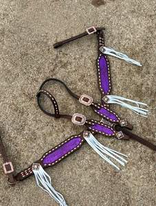 Ensemble de harnais et de collier de poitrail en cuir de crocodile de qualité professionnelle pour spectacle et compétition - Product Image 2