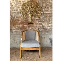 Fauteuil de salle à manger tissé en rotin de la collection design Style ferme en bois naturel Cane Wicker Chair Furniture Bulk OEM