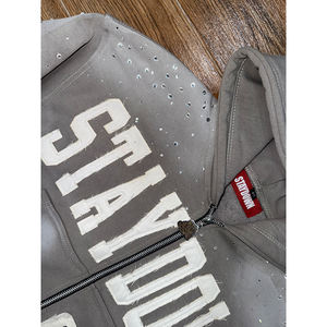 Meilleure fabrication de vêtements 100% coton polaire hommes sweat à capuche zippé hiver Sports de plein air fermeture éclair séchage rapide poche respirante pour hommes - Product Image 6