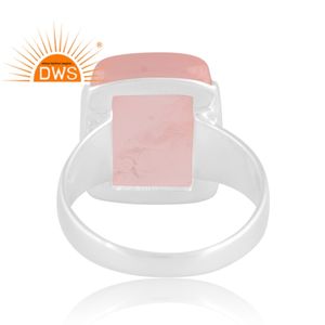 Hot Selling Fine Sterling Silver Natural Rose Quartz Gemstone <b>Statement</b> <b>Ring</b> Custom Jewelry For Women Gift For Her - Product Image 4