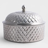 Casserole de luxe isotherme bicolore or et argent, antiadhésive, pour garder les aliments au chaud, en acier inoxydable matelassé diamant de qualité supérieure