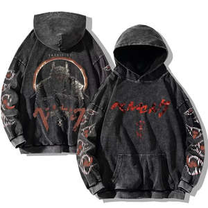 เสื้อฮู้ด Berserk สไตล์โกธิค ปักลาย 3 มิติ ผ้าเฟรนช์เทอร์รี่แบบดิสเทรส พิมพ์ลายซิลค์สกรีน ไซส์ XXS - Product Image 3