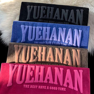 Verano 100% algodón de alta calidad Streetwear Vintage negro camiseta impresa suelta ajuste personalizado Puff estampado ácido lavado camiseta para hombres - Product Image 2