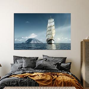 Impression sur toile élégante sur le thème côtier : Art mural de bateau à voile pour la décoration intérieure, TOILE ENVELOPPEE - Product Image 1