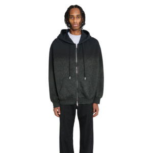 Personalizable de los hombres de peso pesado 100% algodón pulóver con capucha de gran tamaño Zip Sun Faded Distressed Vintage Streetwear Casual con capucha - Product Image 1