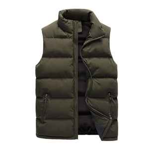 Plus Size Men' Sleeveless Vest Jackets Winter Fashion Male <b>Cotton</b>-<b>Padded</b> Vest Coats Warm Waistcoats - Product Image 3