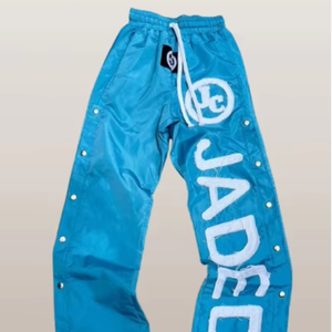 กางเกงวอร์มผ้าไนล่อนสำหรับผู้ชายกางเกงกันลมปักลายด้วยกระดุมด้านข้างตามสั่งสำหรับ2025 - Product Image 1