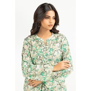 Conjunto de 2 Piezas para Mujer, Estampado Verde, Estilo Casual, Crepé, Talla XS/XS, para Primavera/Verano, Ropa de Oficina - Product Image 2