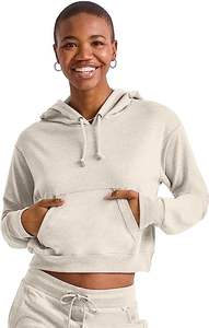 Vêtements de sport pour femmes, sweat-shirt à capuche zippé, haut court, vente en gros, haut court personnalisé, sweat-shirt à capuche zippé pour femmes - Product Image 1