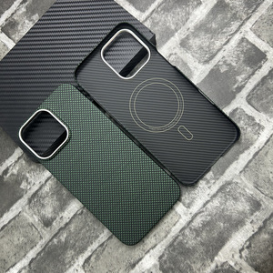 Ultra-thin Real Aramid Fiber Magnetic Charge Metal Camera Frame Guard Shockproof Lightweight Durable Phone case for <b>iPhone</b> 16 14 - Product Image 1