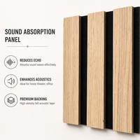 Panneau mural acoustique en bois, panneau absorbant le son à lattes, grain de bois naturel, revêtement intérieur pour la maison, le bureau, l'hôtel