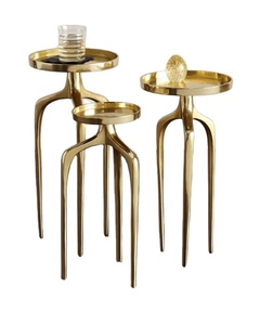 Brass Gold Set of Three New Style <b>Side</b> <b>Tables</b> <b>Sofa</b> <b>Side</b> Modern Decoration Home Waring New Home Expensive Gift Metal <b>Side</b> <b>Table</b> - Product Image 1