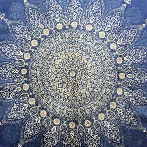 Alfombra Turca de 6.4x6.7 pies, Alfombra Vintage Grande, Alfombra de Seda con Diseño Floral Azul - Product Image 5