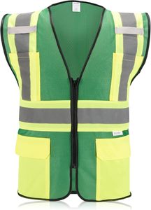 ; Chaleco de seguridad con cremallera y bolsillos naranja, XL - Product Image 4