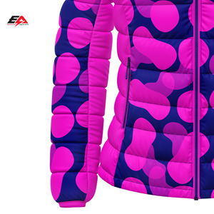 Doublure matelassée en nylon à bulles avec boutons matelassés grande taille pour femmes 100% polyester personnalisé hiver chaud bicolore - Product Image 3