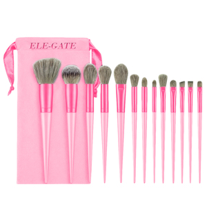 Ensemble professionnel de 13 pinceaux à cheveux synthétiques émeraude, manche verni, pour le maquillage du visage, des lèvres et des yeux, comprend un pinceau à poudre, 13 pièces/ensemble - Product Image 3