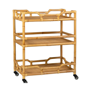 Fábrica de Vietnam, venta al por mayor, barra de mimbre, ruedas de carrito, diseño de granja, tamaño personalizado, más vendido para el hogar, Hotel, sala de estar - Product Image 4