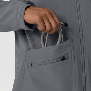 Solid Color Men Scrub Jacket for Hospital Uniform <b>Matching</b> <b>Long</b> Sleeve Soft Fabric Lightweight/Eco-Friendly Customizable - Product Image 5