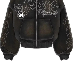 Sudadera con Capucha Balaclava de Invierno para Hombre, Logotipo Personalizado Bordado, Capucha Doble, Doble Capa, Sudadera con Cremallera Completa, Talla Grande, Impresión Digital - Product Image 4