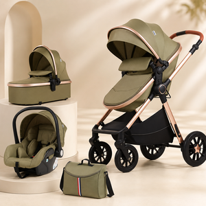Système de voyage pour bébé 3 en 1 OEM avec <span class=keywords><strong>nacelle</strong></span>, siège auto pour nourrisson, poussette de luxe pliable pour la vente en gros - Product Image 5