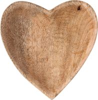 Bol en forme de coeur en bois de manguier brun, 1 lot (lot de 1)