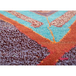 พรมไหมพรมผสมไหมไผ่ถักมือสีเบจและสีน้ำตาลลายเรขาคณิตสำหรับห้องนั่งเล่นวัยรุ่น แบรนด์ Manchaha รุ่น Jaipur US-Les-1771 - Product Image 3