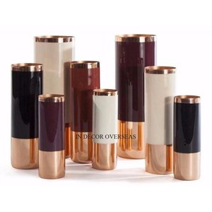 Lot de 3 bougeoirs de table en métal de haute qualité, de qualité exclusive, en plaqué or, pour centre de table, prix impressionnant - Product Image 2